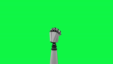 Roboterhand-Rotiert-Auf-Grünem-Hintergrund