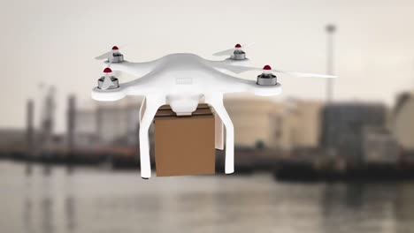 Drone-carrying-a-box