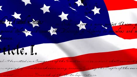 Constitución-Escrita-De-Los-Estados-Unidos-Y-Bandera