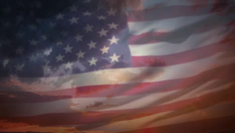 Bandera-Americana-Y-El-Cielo