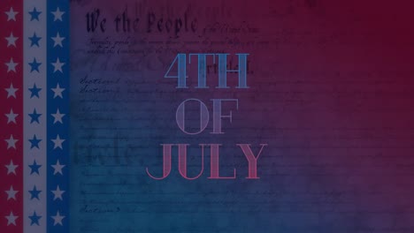 Text-Vom-4.-Juli-Und-Schriftliche-Verfassung-Der-Vereinigten-Staaten
