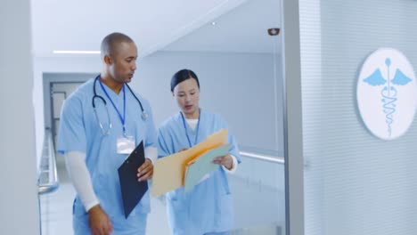 Doctors-in-a-hospital-corridor-4k