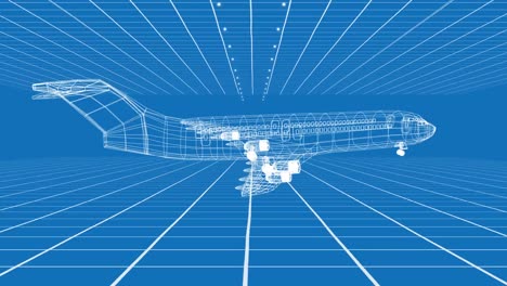 Digitale-3D-Struktur-Eines-Flugzeugs