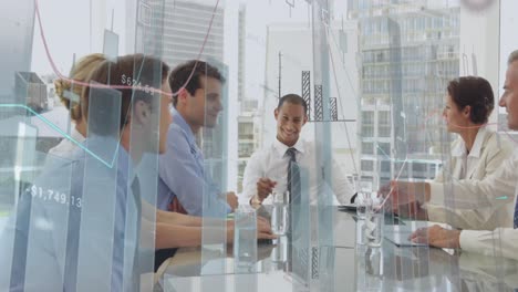 Business-people-discussing-in-an-office-and-graphs-4k