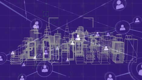 Netzwerk-Von-Verbindungen-Und-Daten-Mit-Dem-Stadtbild