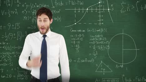 Frustrated-man-in-front-of-moving-maths-on-blackboard-4k