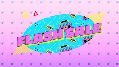 Flash-Sale-Grafik-In-Türkisfarbenem-Oval-Auf-Rosa-Hintergrund