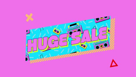 Huge-sale-graphic-in-turquoise-banner-on-pink-background