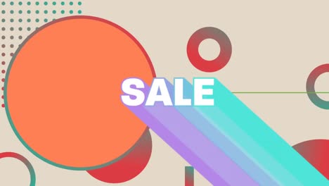 Sale-graphic-with-colourful-trails-on-grey-background-with-orange-shapes