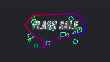 Flash-Sale-Grafik-In-Einer-Sprechblase-Auf-Schwarzem-Hintergrund