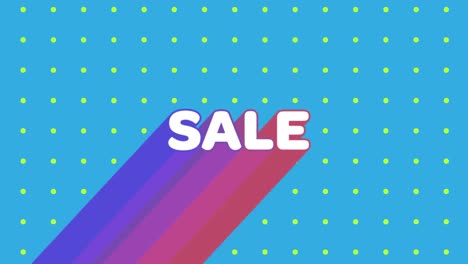 Sale-graphic-with-colourful-trails-on-blue-background-with-green-dots