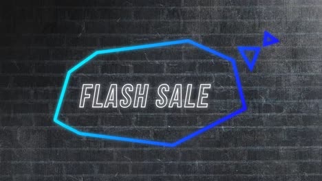 Flash-sale-in-blue-thought-bubble-on-brick-wall