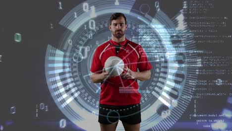 Professional-rugby-player-holding-a-ball-and-medical-data