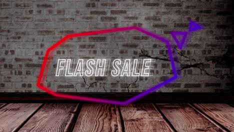 Flash-Sale-Grafik-In-Einer-Sprechblase-Auf-Backsteinmauer-Hintergrund