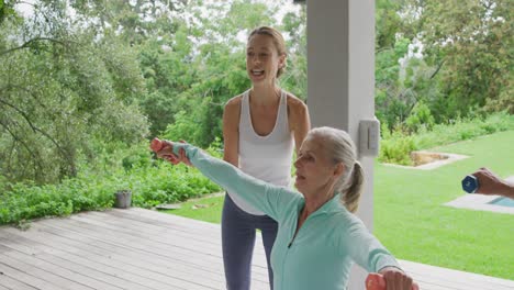 Senior-woman-exercising-in-a-garden