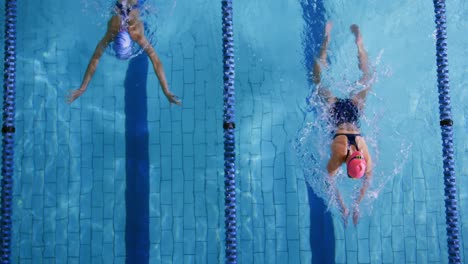 Swimmers-training-in-a-swimming-pool