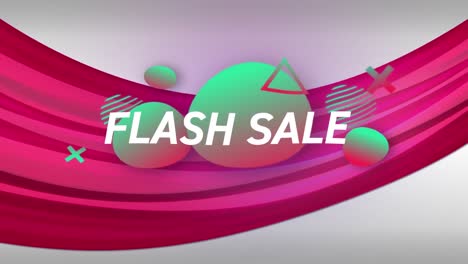 Flash-sale-graphic-on-pink-curved-line