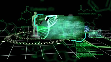 DNA-strand,-human-body-and-medical-data