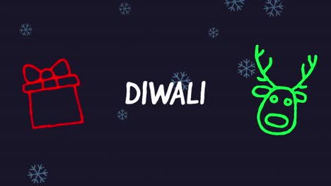 Diwali-Auf-Schwarzem-Hintergrund-Geschrieben