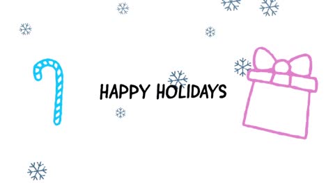 Happy-Holidays-written-on-white-background