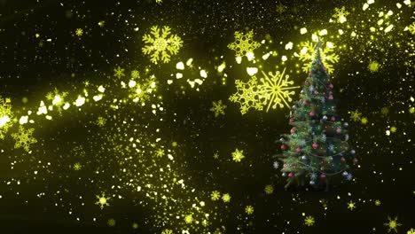 árbol-De-Navidad-Y-Una-Estrella-Fugaz