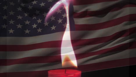 US-Flagge-Und-Kerze
