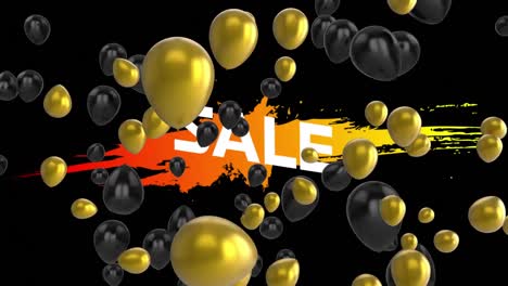 Verkaufsgrafik-Mit-Luftballons-Auf-Schwarzem-Hintergrund