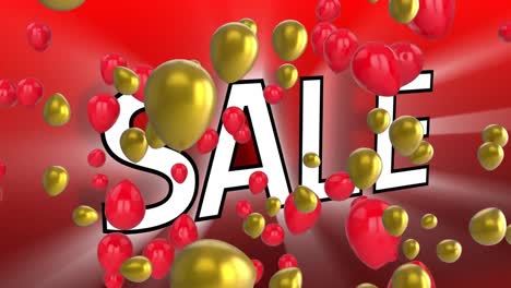 Sale-graphic-with-balloons-on-red-background