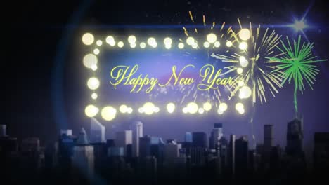 Happy-New-Year-in-a-glowing-frame
