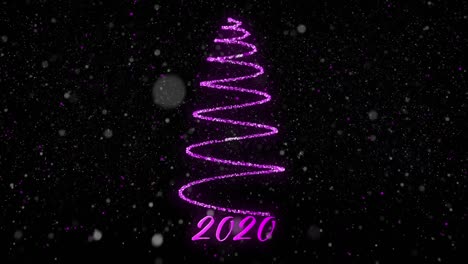 2020-and-Christmas-tree-in-purple