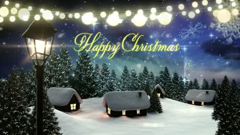Happy-Christmas-and-winter-scenery-in-the-background
