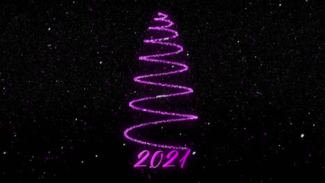 2021-and-Christmas-tree-in-purple