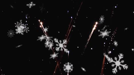 Snow-falling-and-fireworks