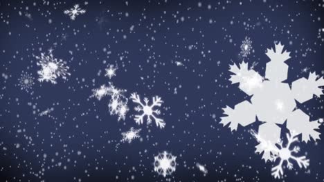 Stars-and-snowflakes-falling-on-blue-background