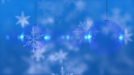 Schneeflocken-Auf-Blauem-Hintergrund