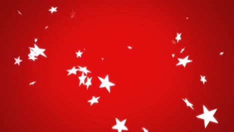 Sterne-Fallen-Auf-Einen-Roten-Hintergrund