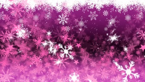 Snow-falling-on-pink-background