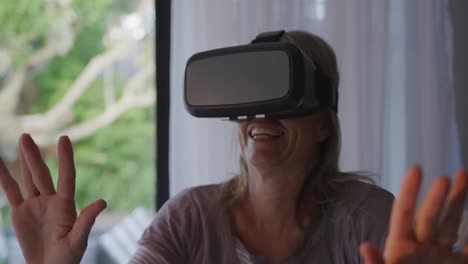 Woman-using-VR-at-home