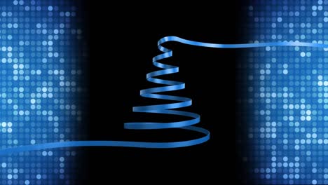 Weihnachtsbaum-Und-Blau-Leuchtender-Hintergrund