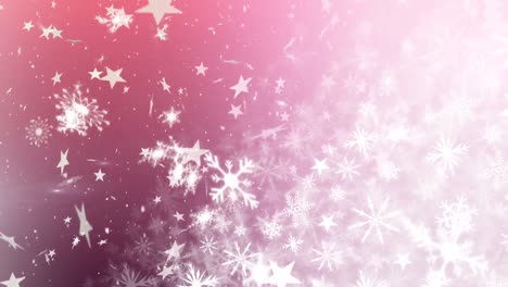 Snow-falling-on-pink-background