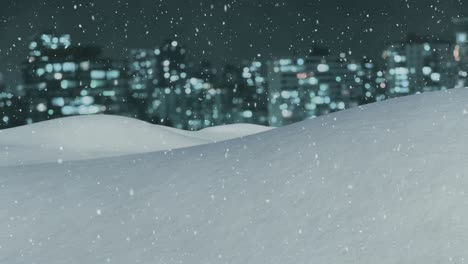 Schneefall-Und-Stadtbild