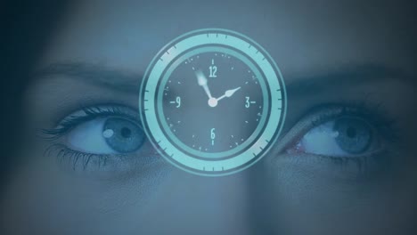 Clock-moving-and-human-eyes