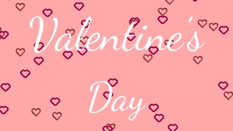 Valentines-Day-text-with-hearts-on-pink-background