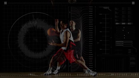Datenverarbeitung-Mit-Zwei-Männern,-Die-Basketball-Spielen