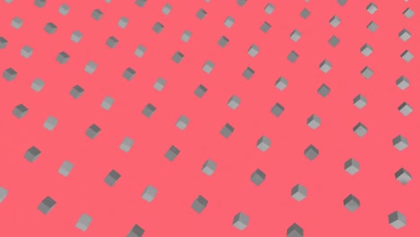 3D-Graue-Quadrate-Auf-Rotem-Hintergrund