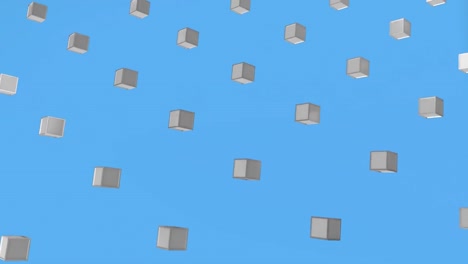 3D-Graue-Quadrate-Auf-Blauem-Hintergrund
