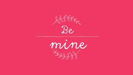Animation-of-Be-Mine-written-in-white-letters-on-pink-background