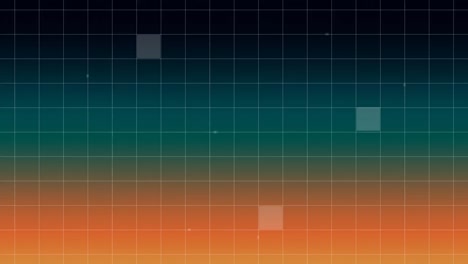 Animation-Von-Quadraten-Auf-Orangefarbenem-Und-Blauem-Hintergrund