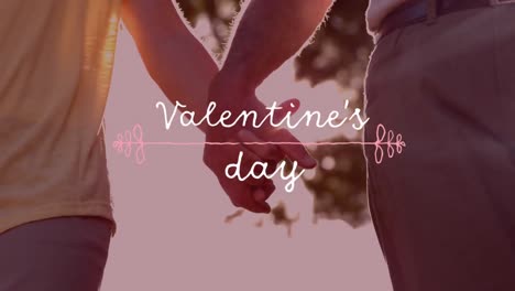 Animation-of-valentines-day-with-a-couple-in-love-in-black-background