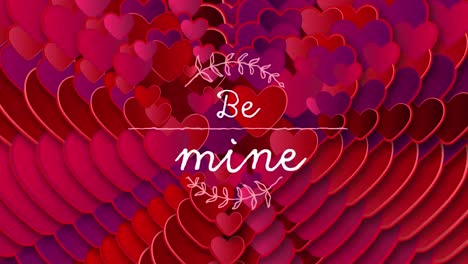 Be-mine-text-with-hearts-on-pink-background